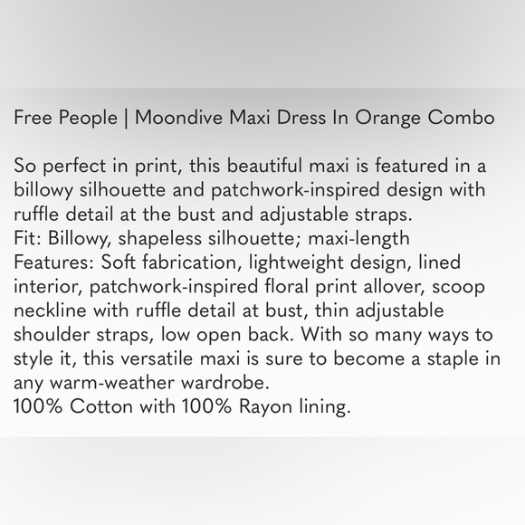 NWOT Free People Moondive Maxi Dress - Picture 4 of 4